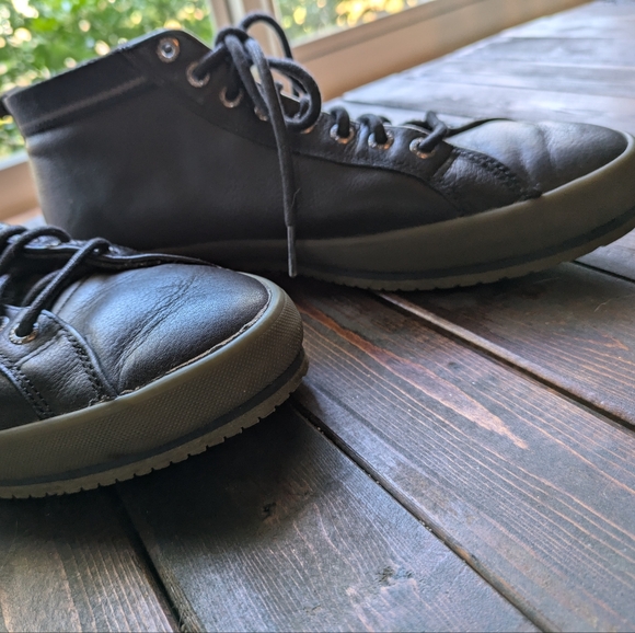 Hugo Boss Mens Black Leather High Tops Size 41 - Picture 10 of 15